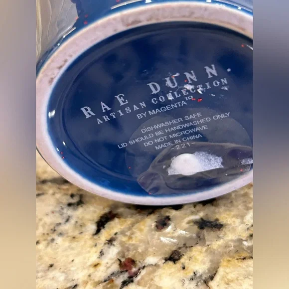 New Rae Dunn RED WINE AND BLUE Travel Mug - Picture 5 of 6